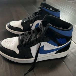 Jordan 1 Mid White Black Racer Blue